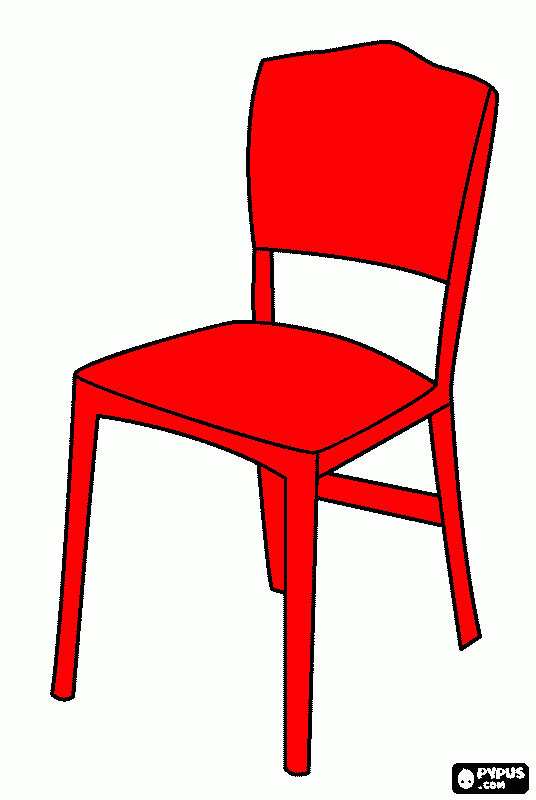 Silla roja para colorear