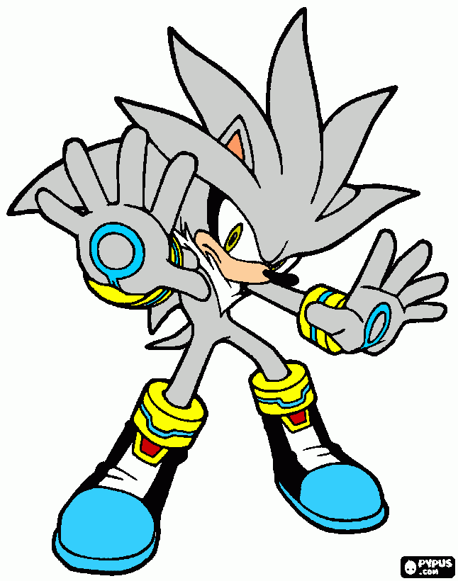 silver the hedgehog para colorear