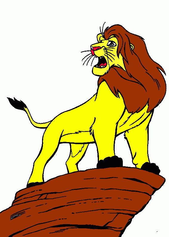 Simba el nuevo Rey Leon fuerte para colorear
