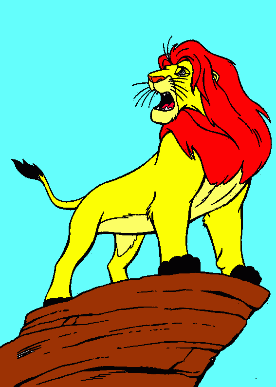 simba trata de salvar a kiara para colorear