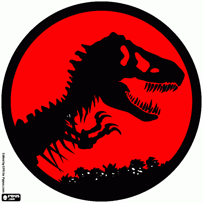 simbolo de jurassic park para colorear