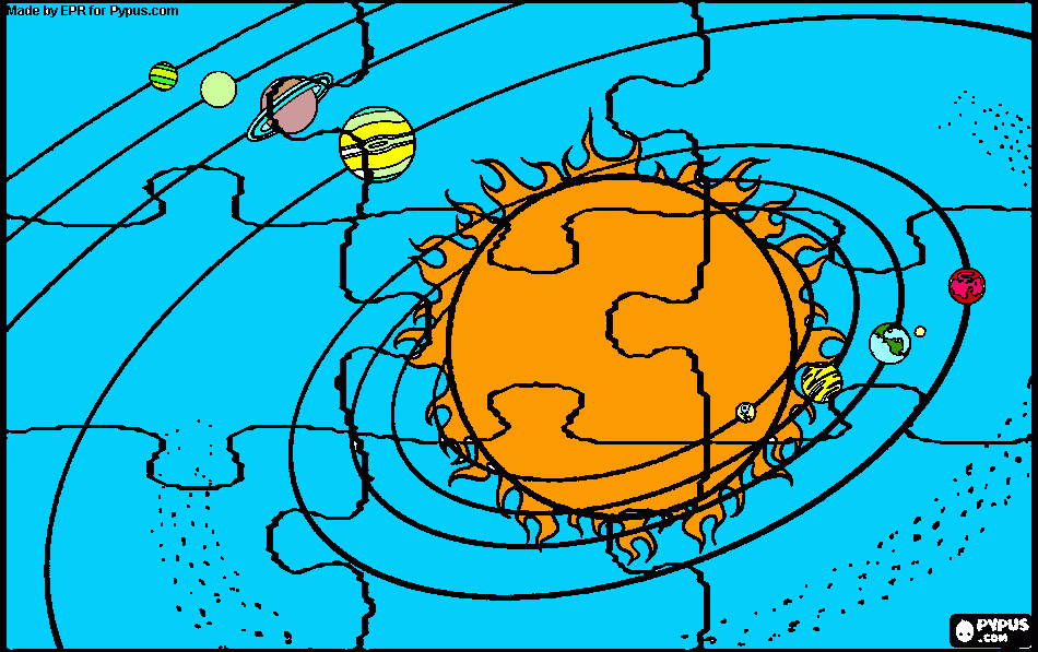 sistema planetario para colorear
