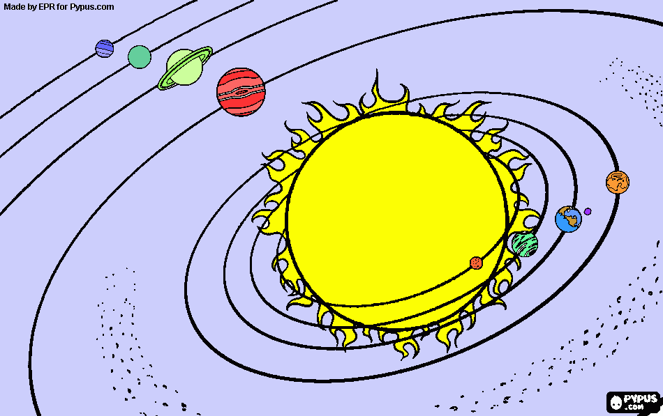 sistema solar para colorear