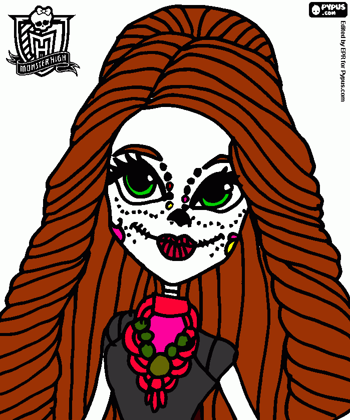 Skelita de Chamoy para colorear