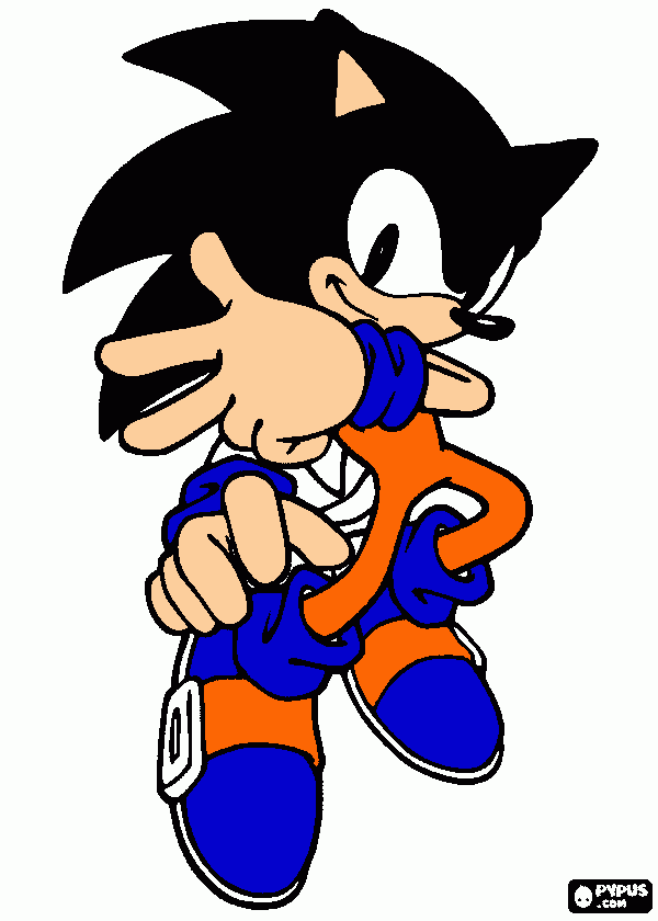 soku la fusion de goku y sonic para colorear