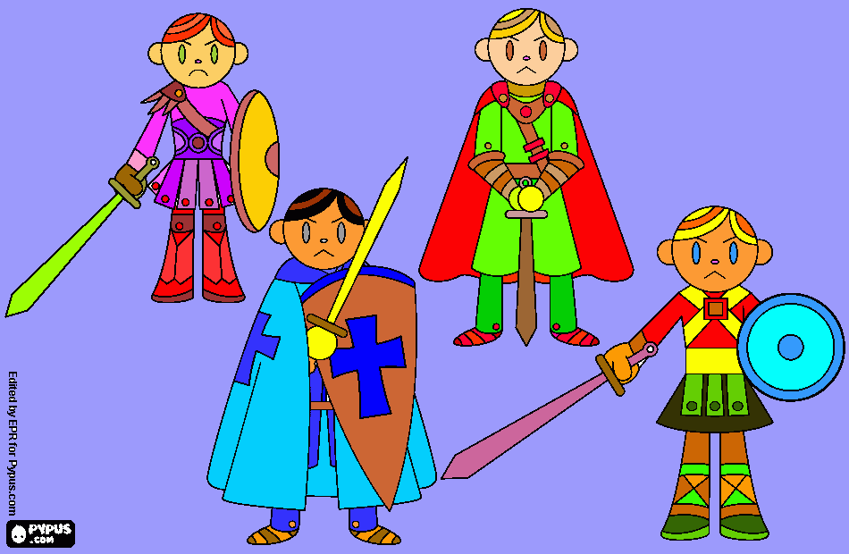 SOLDADOS MEDIEVALES para colorear