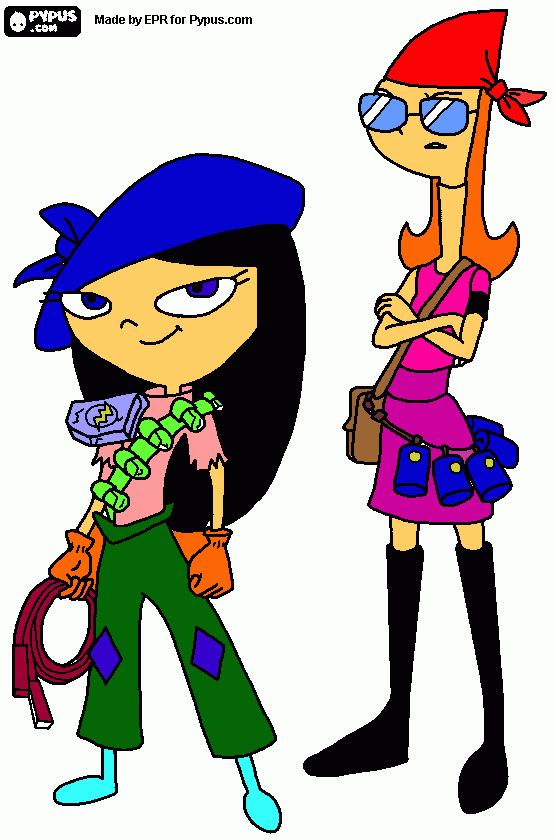 SON CANDAS Y ISABELA DE PINEAS Y FERB para colorear
