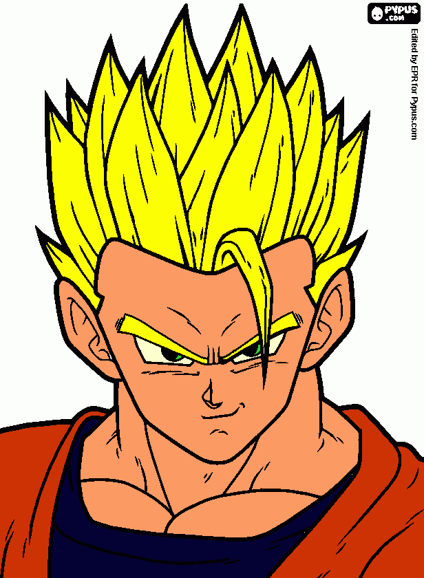 son gohan ssj mistico para colorear