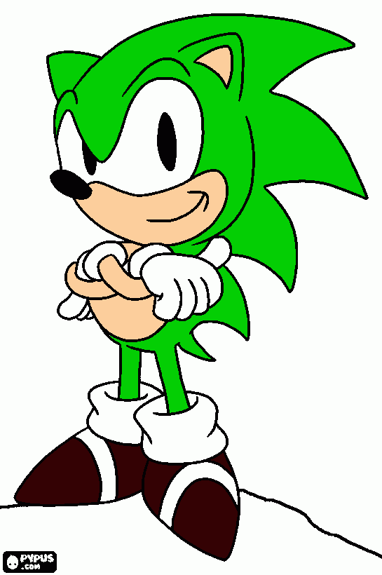 Sonic classic para colorear