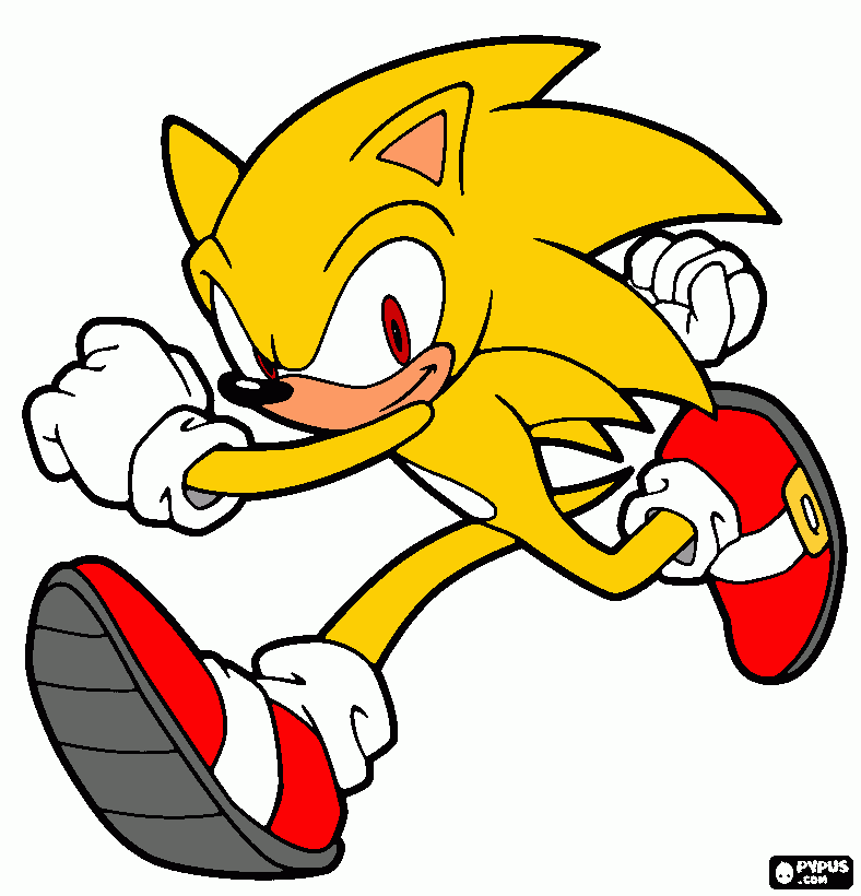 sonic coriendo para colorear