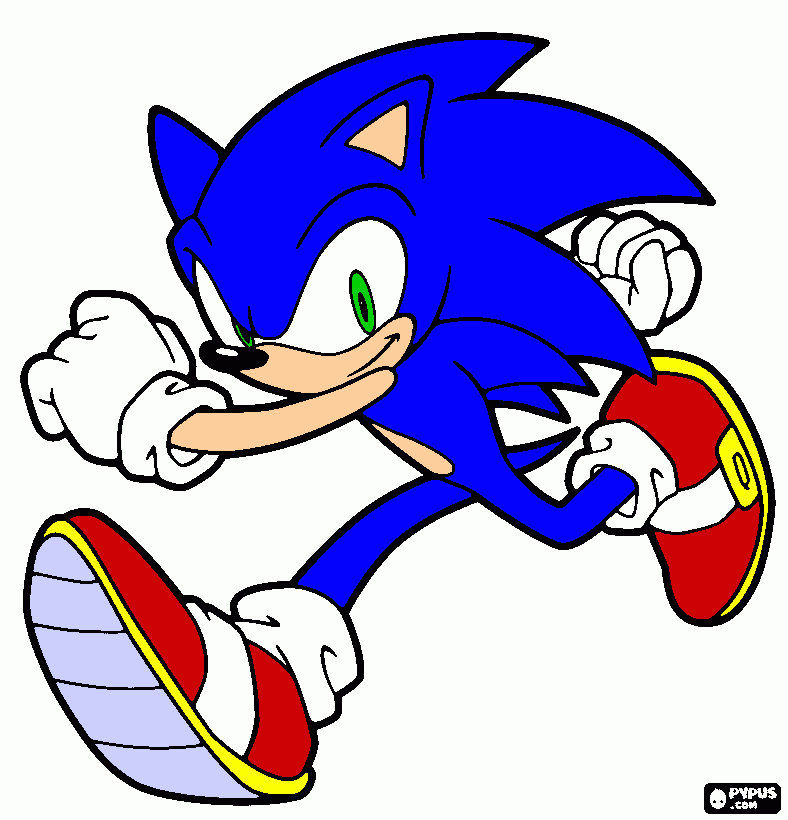 Sonic Corriendo Para Colorear Sonic Corriendo Para Imprimir