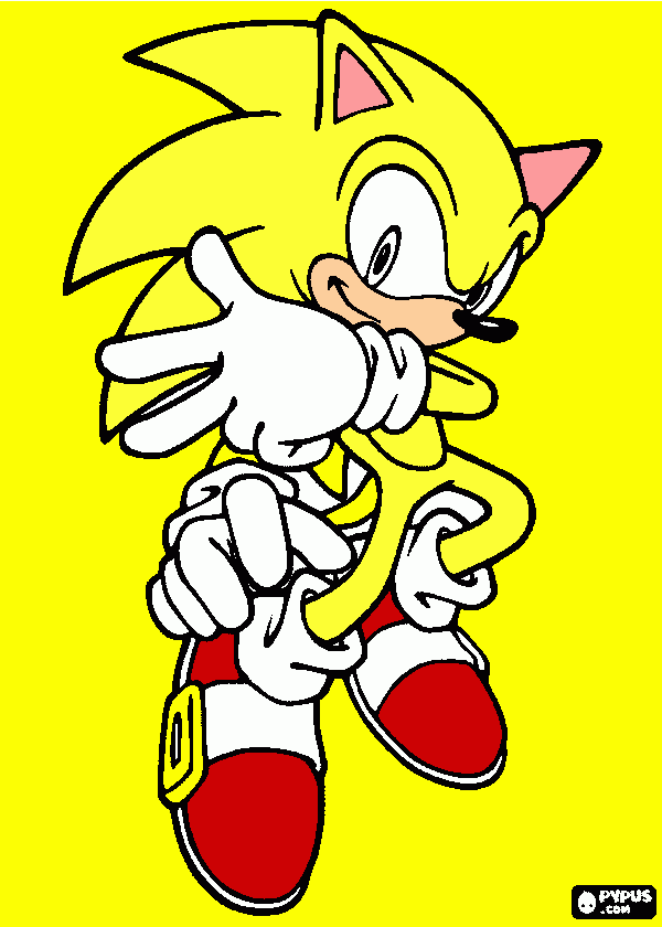 sonic dorado para colorear
