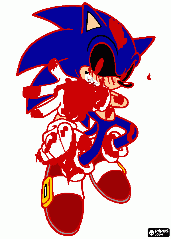sonic .exe ojos rojos sangre y muerte para colorear