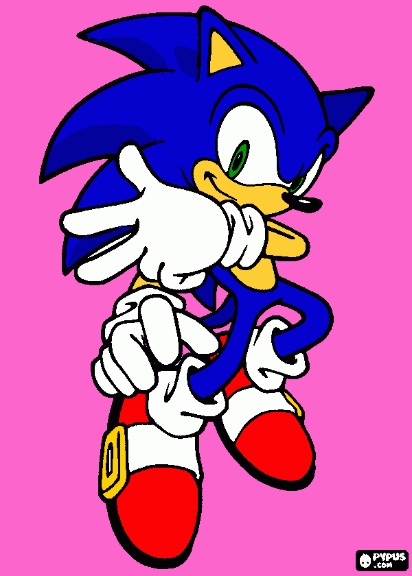 sonic fondo rosa para colorear