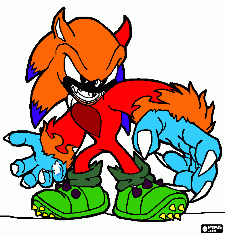 sonic monstruo para colorear