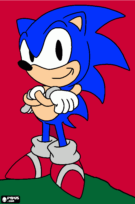 Sonic pintado por Aimar.  para colorear