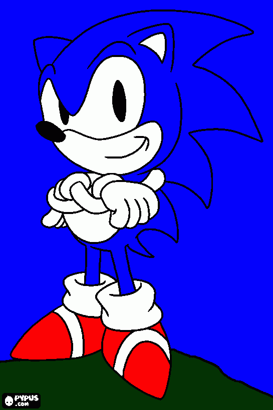 sonic pintado por Fran! para colorear