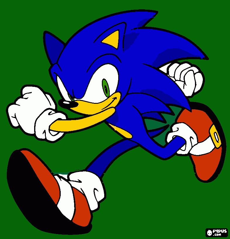 sonic runner para colorear