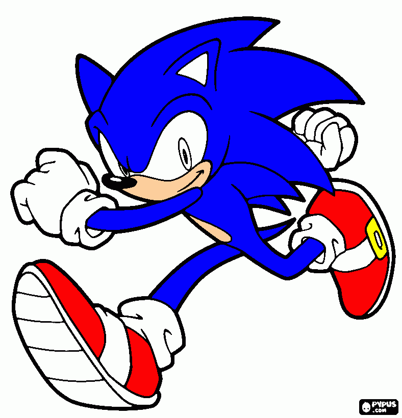 sonic the hechop para colorear