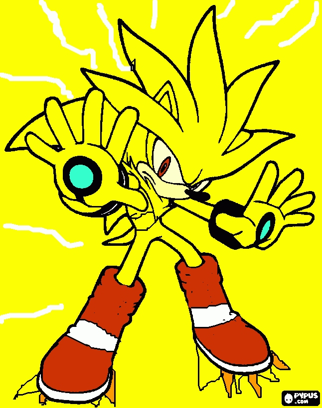 sonic tramformado para colorear