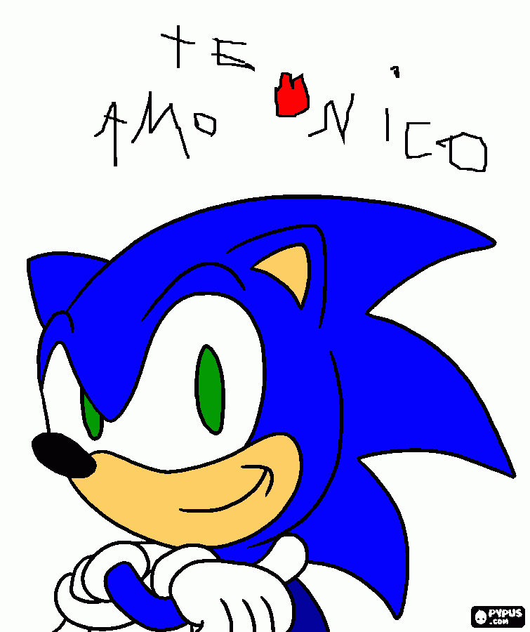 sonic un heroe de video juegos para colorear