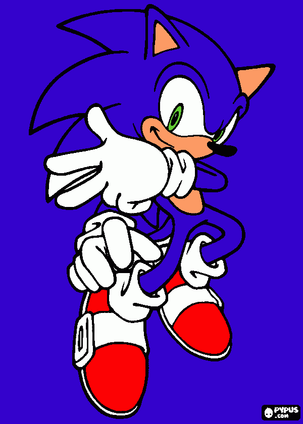 sonic video juego para colorear