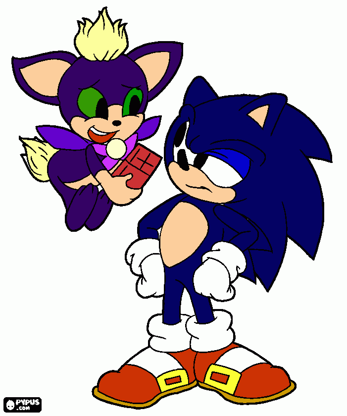Sonic y amiga. para colorear