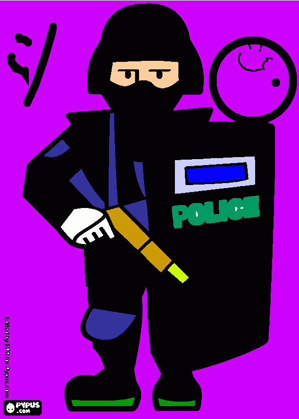 spam policia para colorear