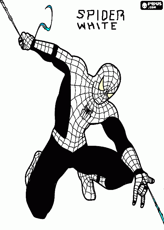 spider white para colorear