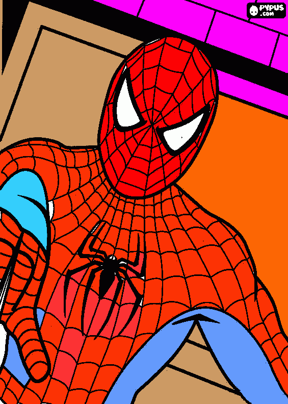 SPIDERMAN DE MI CACHETON para colorear