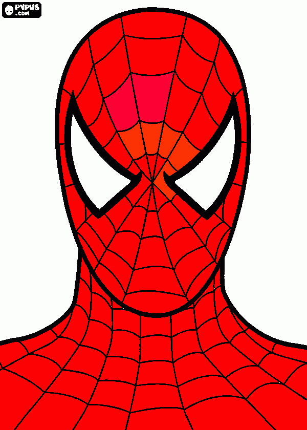 Spiderman masca para colorear, Spiderman masca para