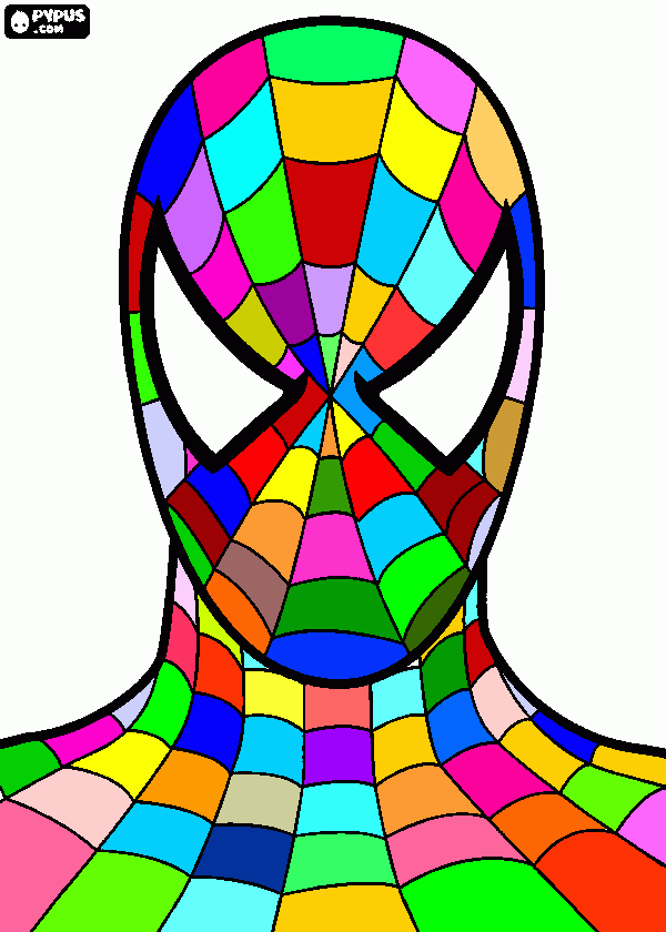 spiderman multicolor para colorear