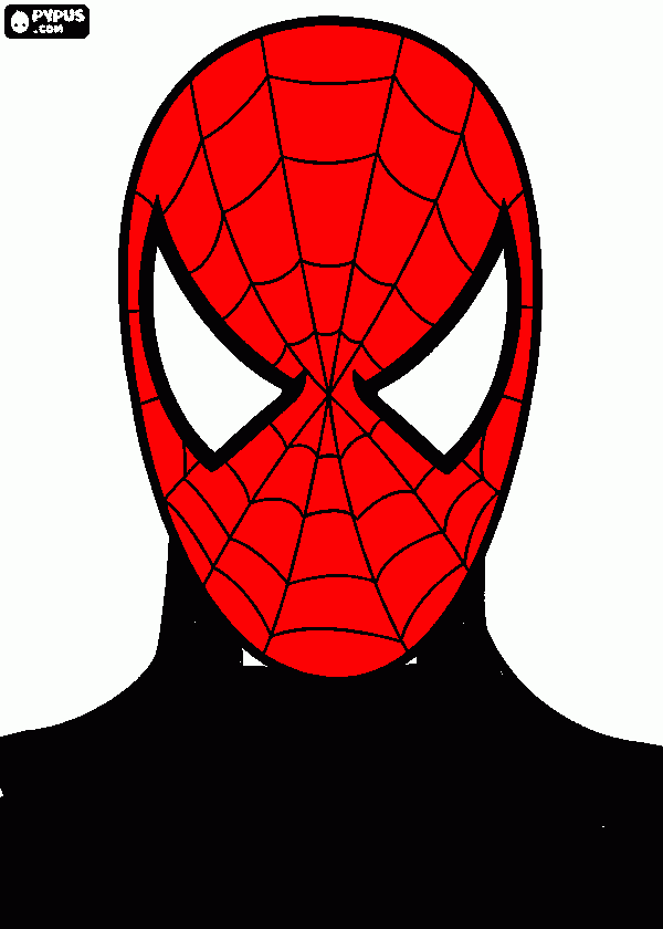 spiderman rojo y negro para colorear