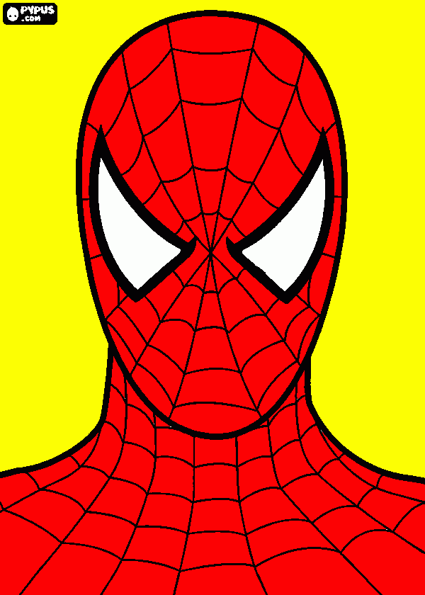 spiderman rostro para colorear