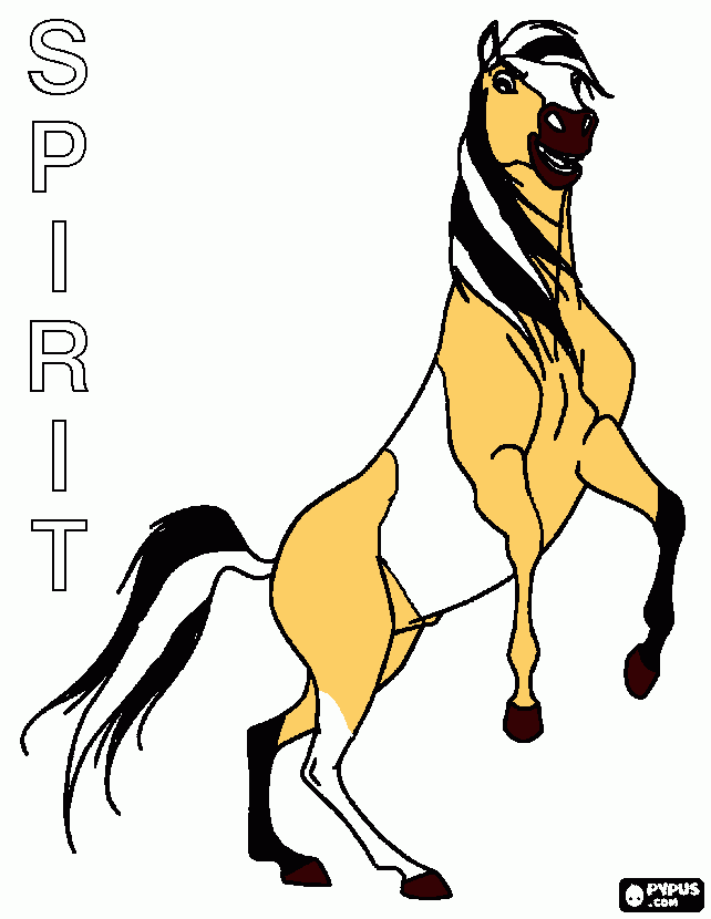 spirit pintado con tres colores para colorear
