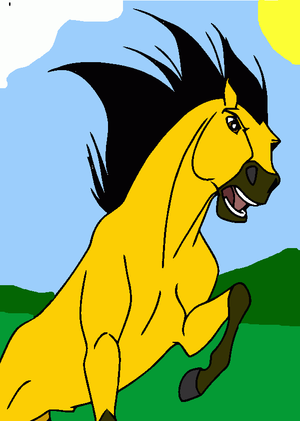 Spirit saltando para colorear