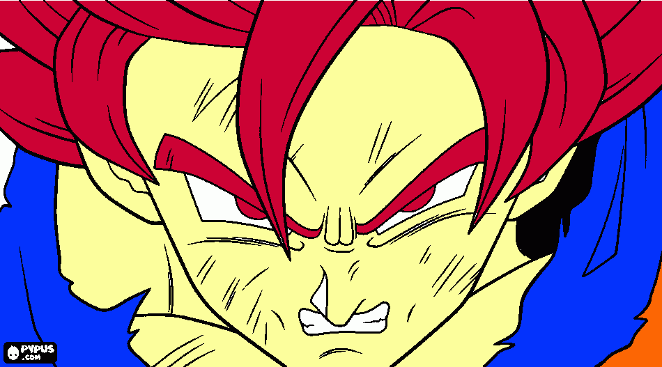 SSJ dios Goku DBZ BATTLE OF GODS para colorear