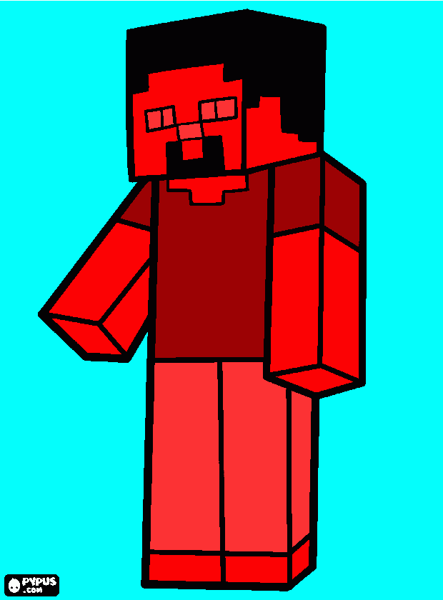 steve cayendo al vacio  para colorear