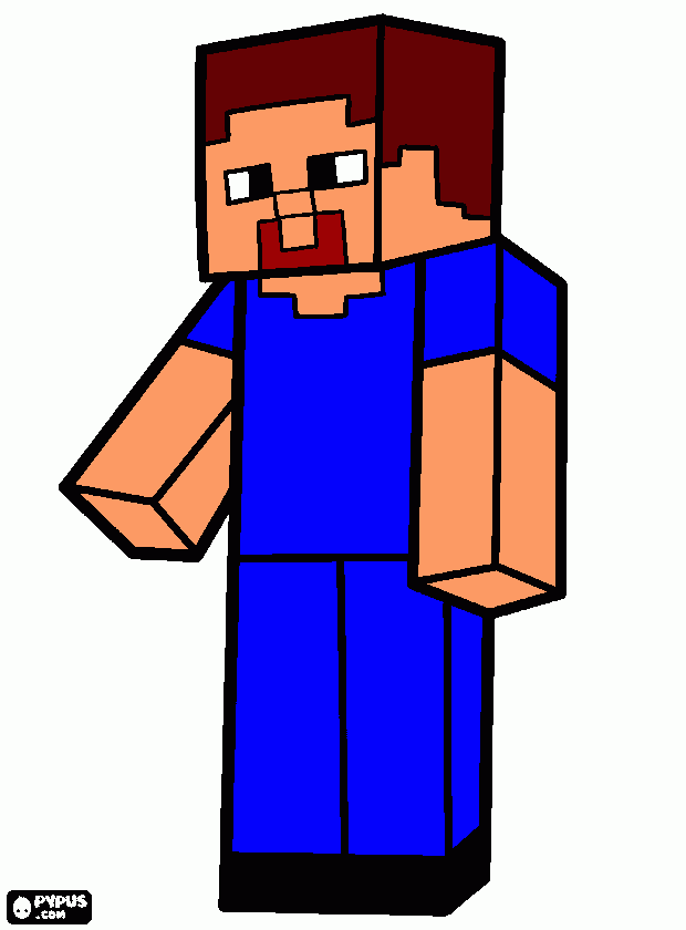 steve minecraf para colorear