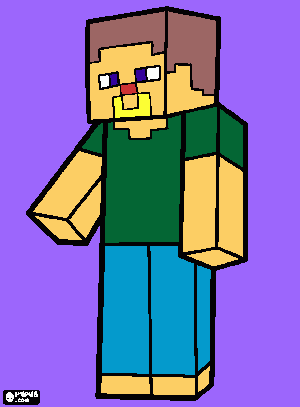 Steve Minecraft para colorear, Steve Minecraft para imprimir