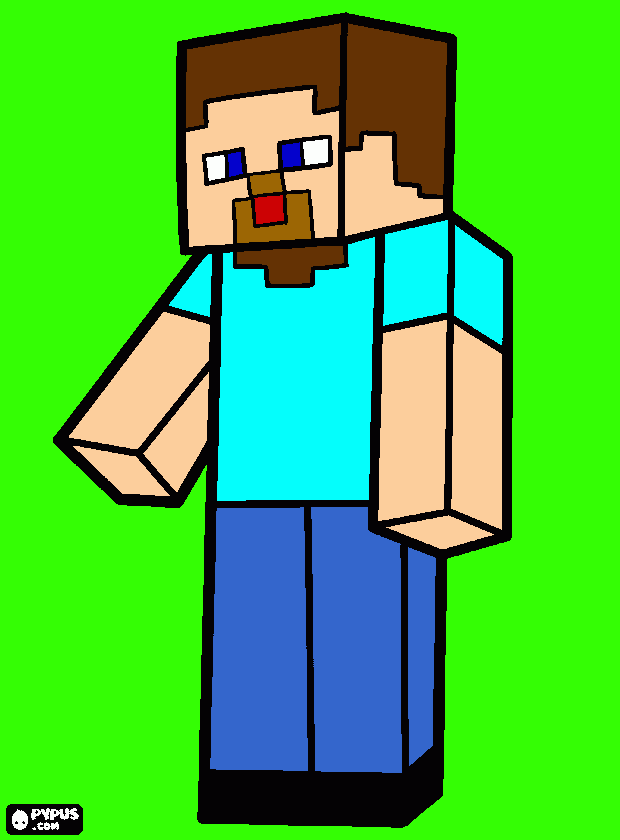 Steve minercraft para colorear