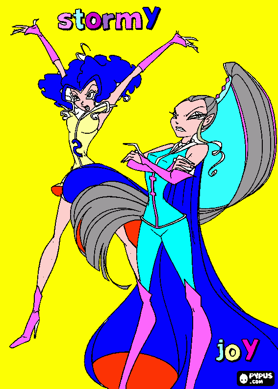 stormy  y   joy para colorear