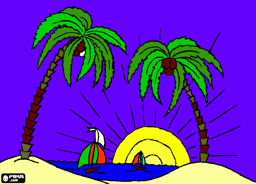 su isla para colorear