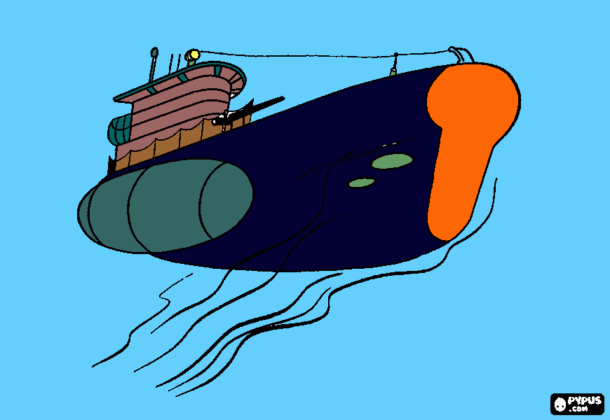 submarino nuclear para colorear