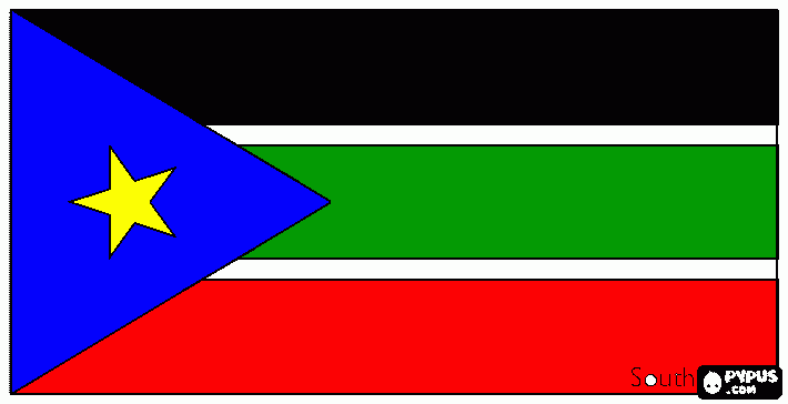 Sudan del Sur para colorear