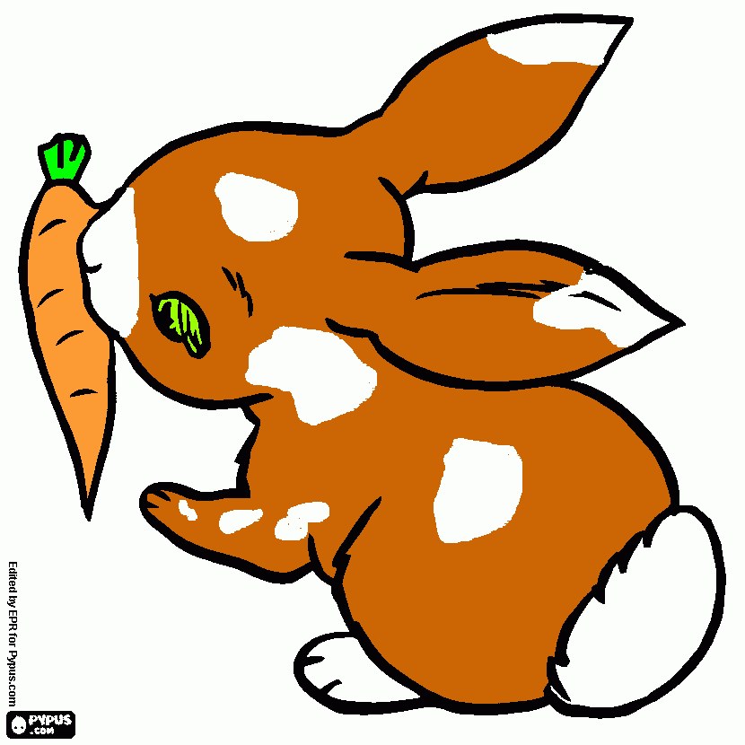 Super conejito kawaii para colorear