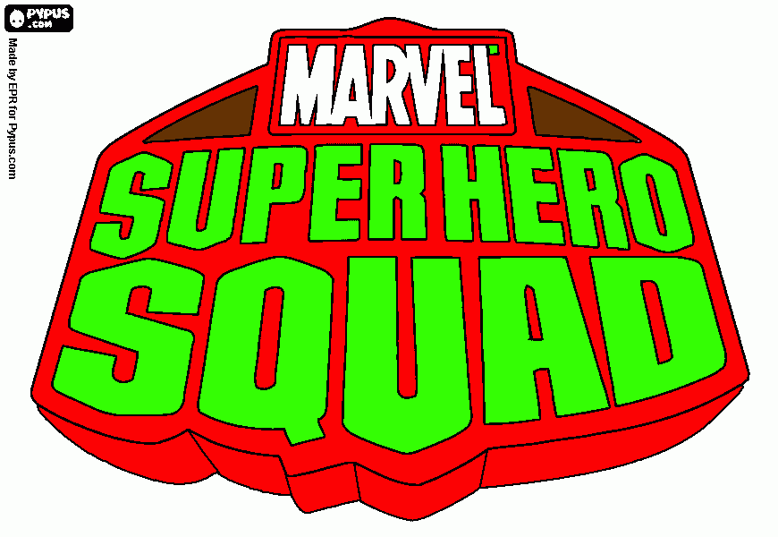 super escuadron de super heroes para colorear