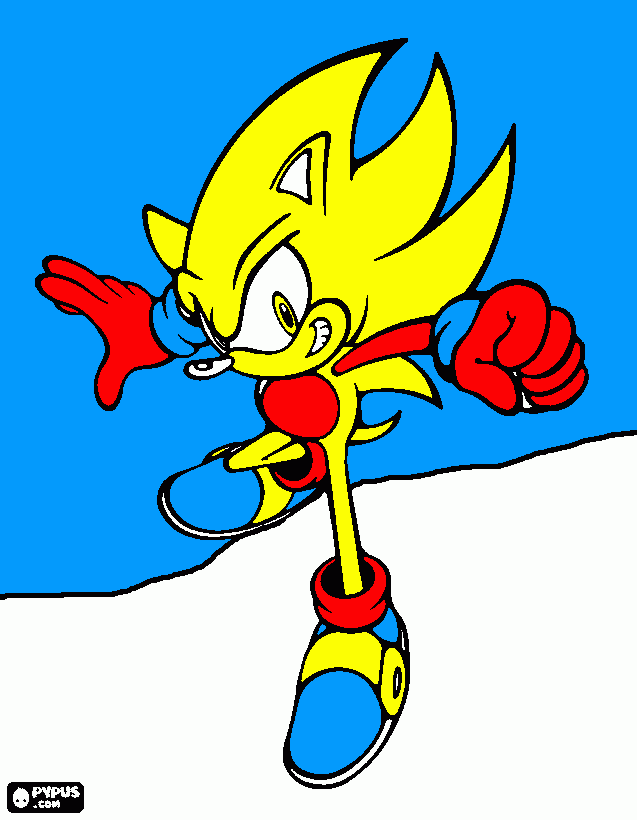 super hiper sonic para colorear