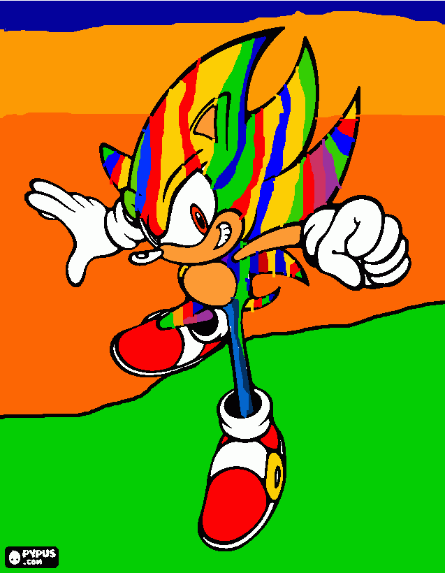 Super Mega Sonic  para colorear