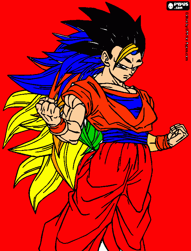 super saiajin leyendario para colorear